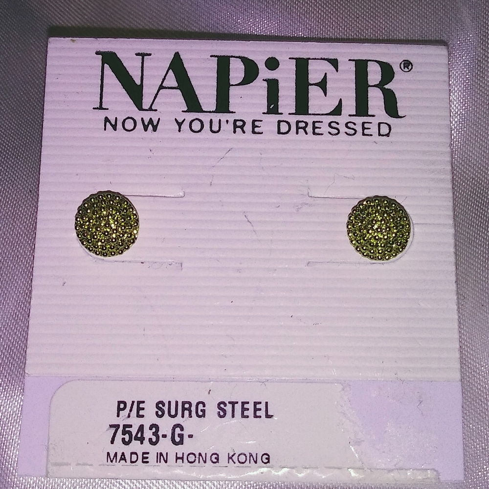 Vintage Napier Gold Stud Earrings